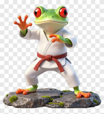Frog Karate Figurine PNG