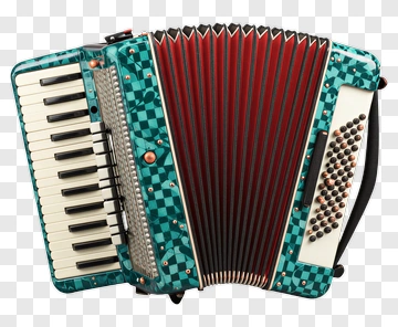 Teal And Red Accordion PNG