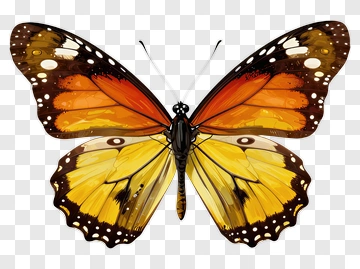 Orange And Yellow Butterfly PNG