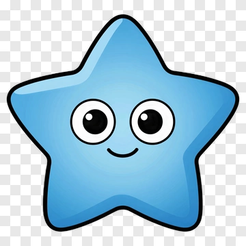 Blue Cartoon Star PNG