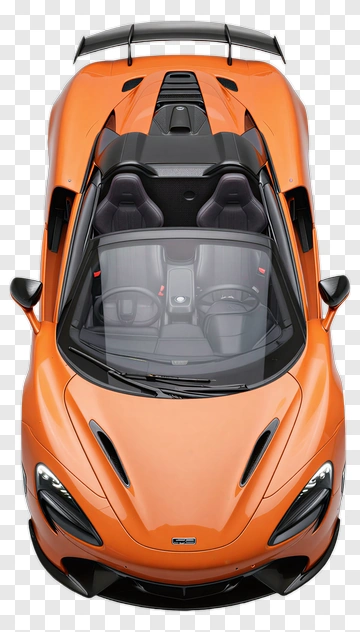Orange Sports Car From Above PNG