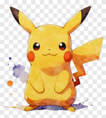 Pikachu Watercolor Illustration PNG