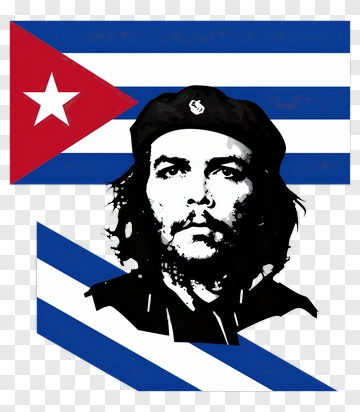 Che Guevara With Cuban Flag PNG