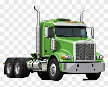 Green Semi Truck PNG
