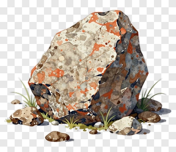 Stony Landscape With Orange Accents PNG