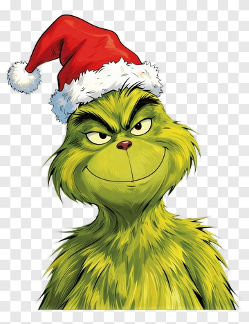 The Grinch Wearing A Santa Hat PNG