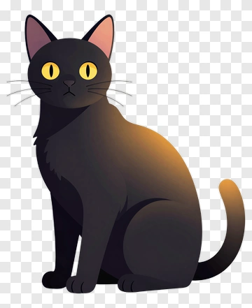 Black Cat With Yellow Eyes PNG