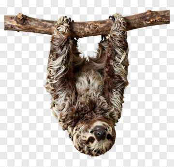 Sloth Hanging From Branch PNG