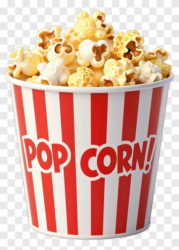 Popcorn In Red And White Bucket PNG