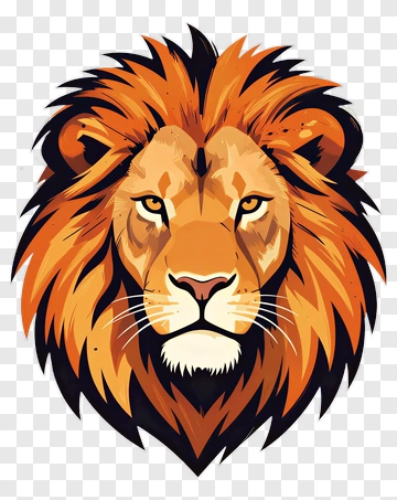 Lion Head Portrait PNG