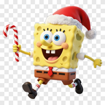 SpongeBob SquarePants In Santa Hat PNG