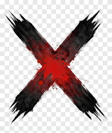 Black And Red X Symbol PNG