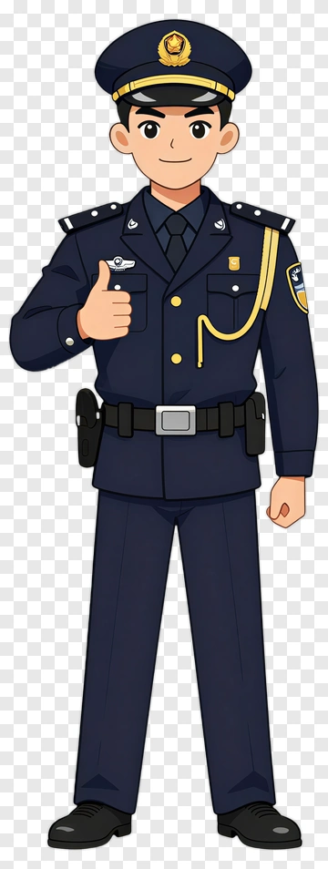 Cartoon Police Officer Giving Thumbs Up PNG