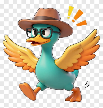 Duck In Hat And Glasses PNG