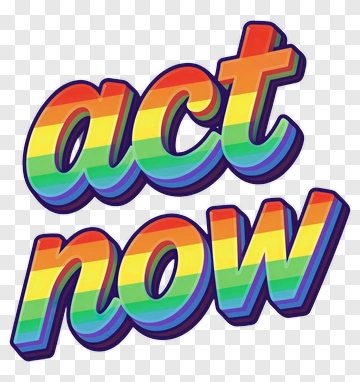 Rainbow Act Now Text PNG