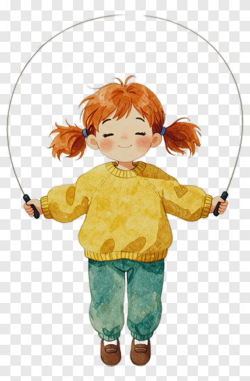 Child Jumping With Jump Rope PNG