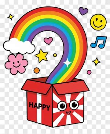 Rainbow Magic Box With Happy Face PNG