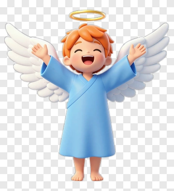 Joyful Angel Child With Wings And Halo PNG