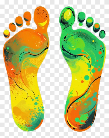 Colorful Artistic Footprints PNG