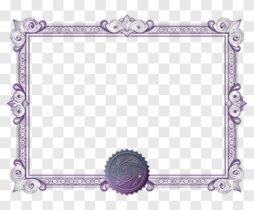 Purple Ornate Frame With Seal PNG