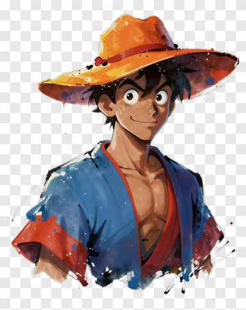 Luffy In Watercolor Style PNG