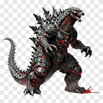Godzilla In Metallic Armor PNG