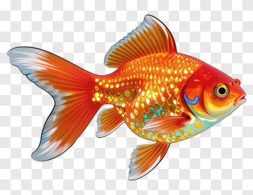 Cartoon Goldfish With Sparkling Scales PNG