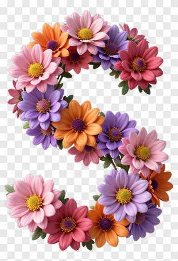 Floral Letter S PNG