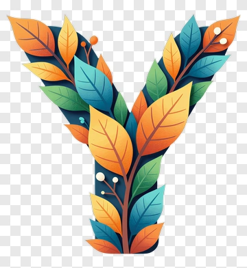 Letter Y With Leaf Design PNG
