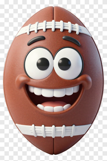 Cartoon Football With Happy Face PNG