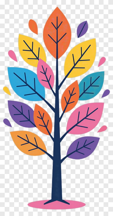 Colorful Tree With Leaves PNG