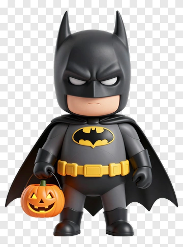 Batman Holding Halloween Pumpkin PNG