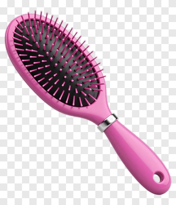 Pink Hairbrush With Black Bristles PNG