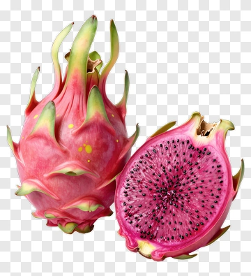 Dragon Fruit Whole And Cut PNG