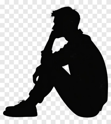 Silhouette Of A Person Sitting PNG