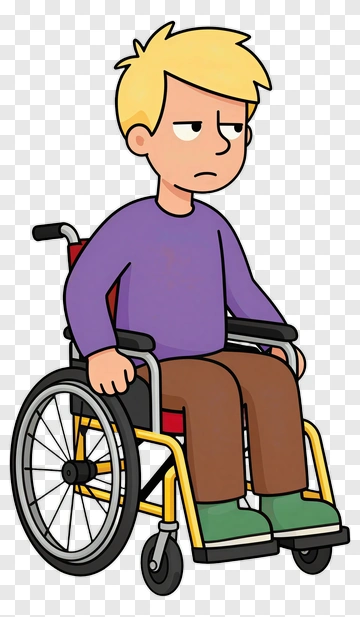 Cartoon Boy In Wheelchair PNG