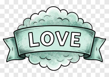 Teal Love Banner With Clouds PNG