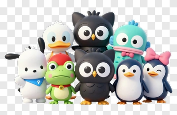 Group Of Cartoon Animal Friends PNG