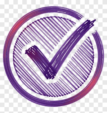 Purple Hand-Drawn Checkmark PNG