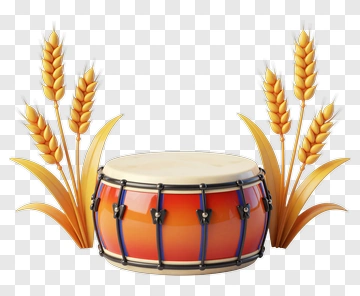 Drum With Wheat Ears PNG