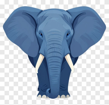 Blue Elephant Illustration PNG