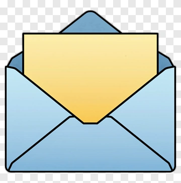Blue Envelope With Yellow Letter PNG