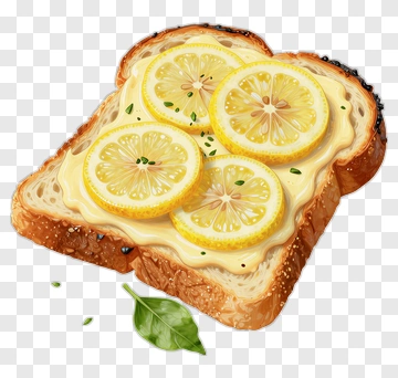 Lemon Toast With Butter And Herb PNG
