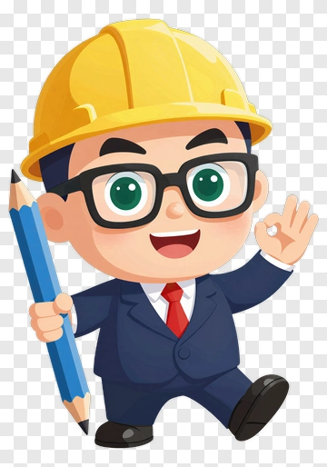 Happy Construction Worker Cartoon PNG
