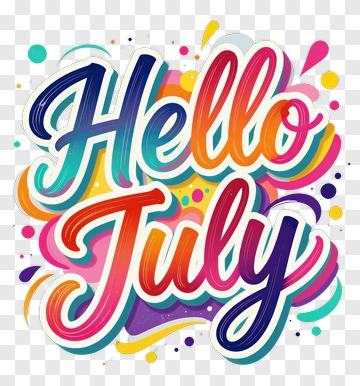Hello July PNG