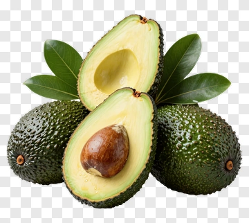 Fresh Avocado With Leaf And Pit PNG