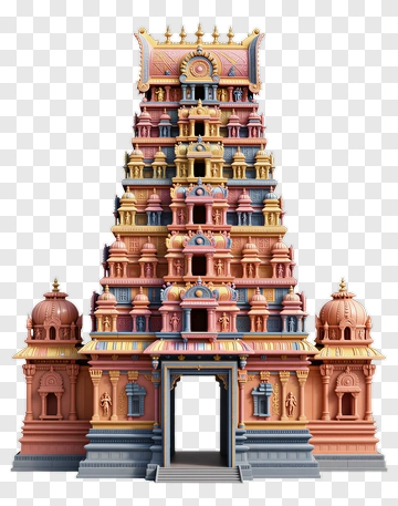 Colorful Temple With Ornate Details PNG