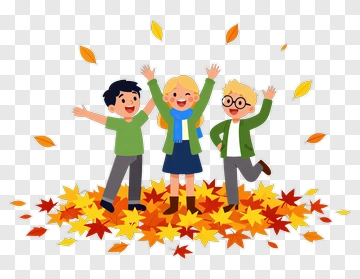 Children Jumping In Autumn Leaves PNG