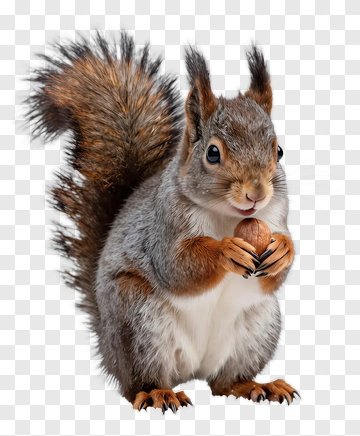 Red Squirrel Holding A Nut PNG