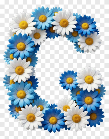 Letter C Made Of Daisy Flowers PNG